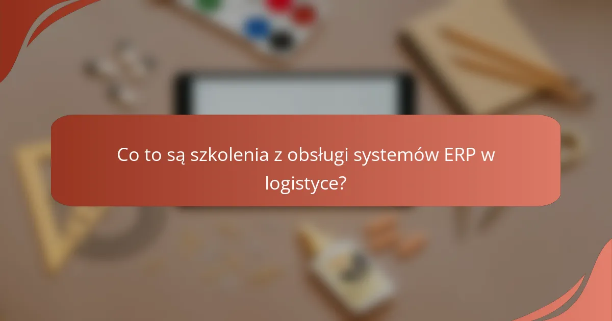 Co to są szkolenia z obsługi systemów ERP w logistyce?