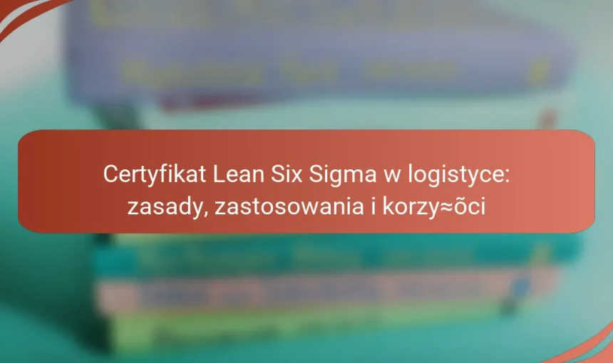 Certyfikat Lean Six Sigma w logistyce: zasady, zastosowania i korzyści