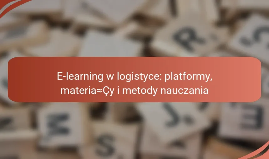 E-learning w logistyce: platformy, materiały i metody nauczania