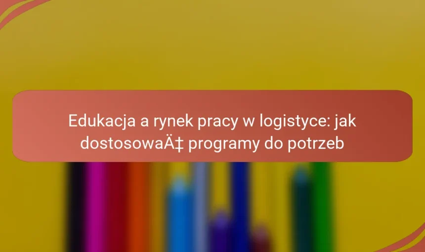 Edukacja a rynek pracy w logistyce: jak dostosować programy do potrzeb