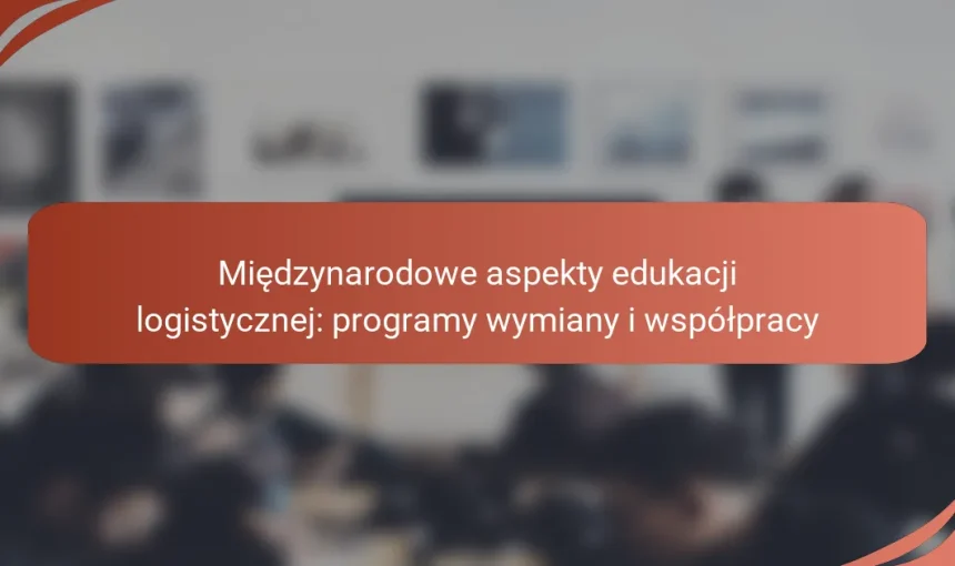 Międzynarodowe aspekty edukacji logistycznej: programy wymiany i współpracy