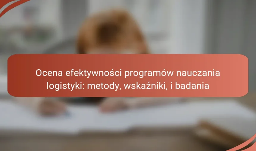 Ocena efektywności programów nauczania logistyki: metody, wskaźniki, i badania