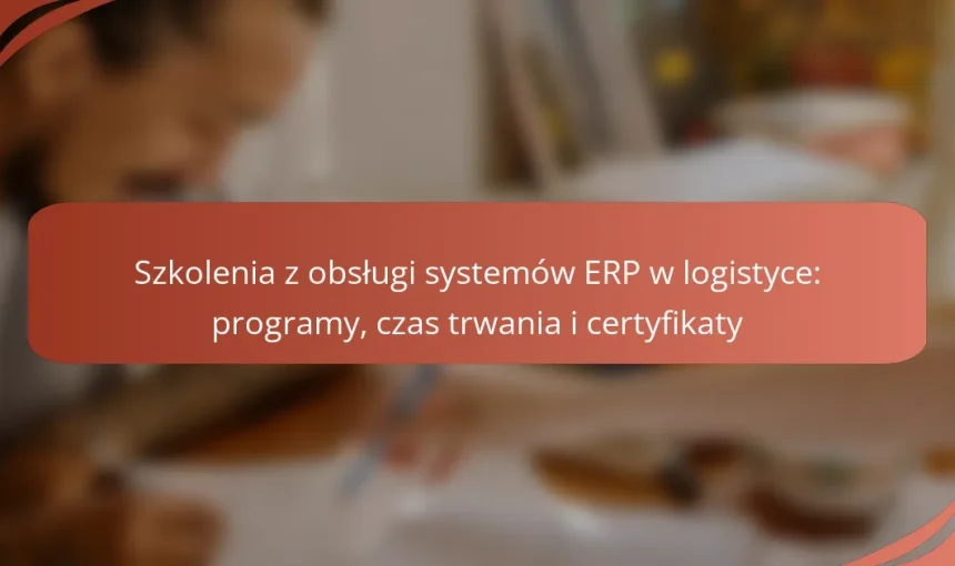 Szkolenia z obsługi systemów ERP w logistyce: programy, czas trwania i certyfikaty