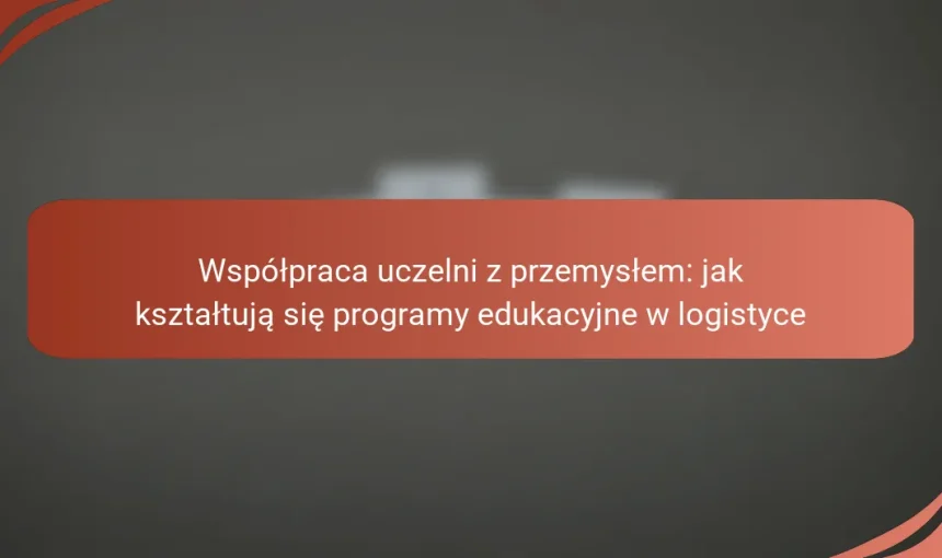 Współpraca uczelni z przemysłem: jak kształtują się programy edukacyjne w logistyce