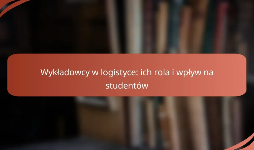 Wykładowcy w logistyce: ich rola i wpływ na studentów