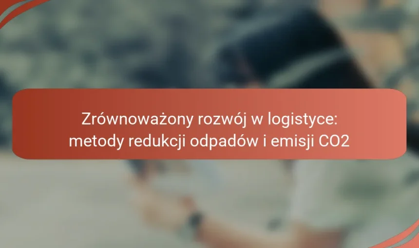 Zrównoważony rozwój w logistyce: metody redukcji odpadów i emisji CO2