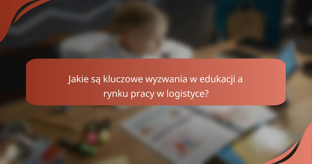Jakie są kluczowe wyzwania w edukacji a rynku pracy w logistyce?